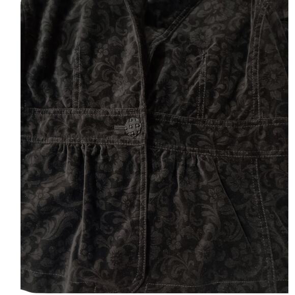 Y2K Velvet Gothic Punk Victorian Style Jacket L Dark Academia Gathers Art Peplum - Picture 7 of 12